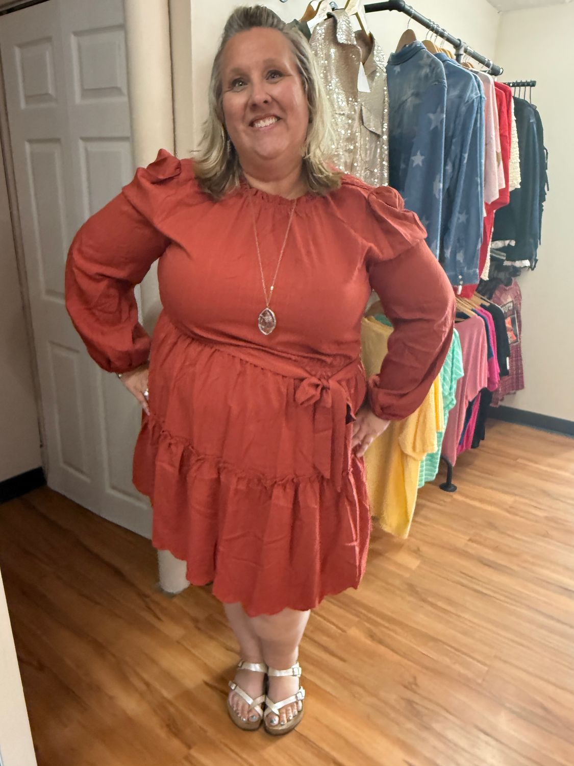 Oddi Brick Short Dress