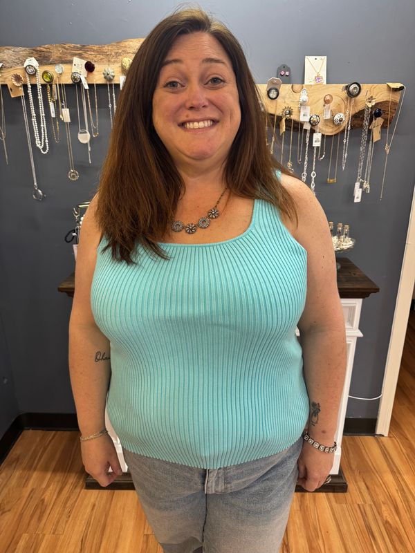 Oddi Blue Knit Sweater Tank