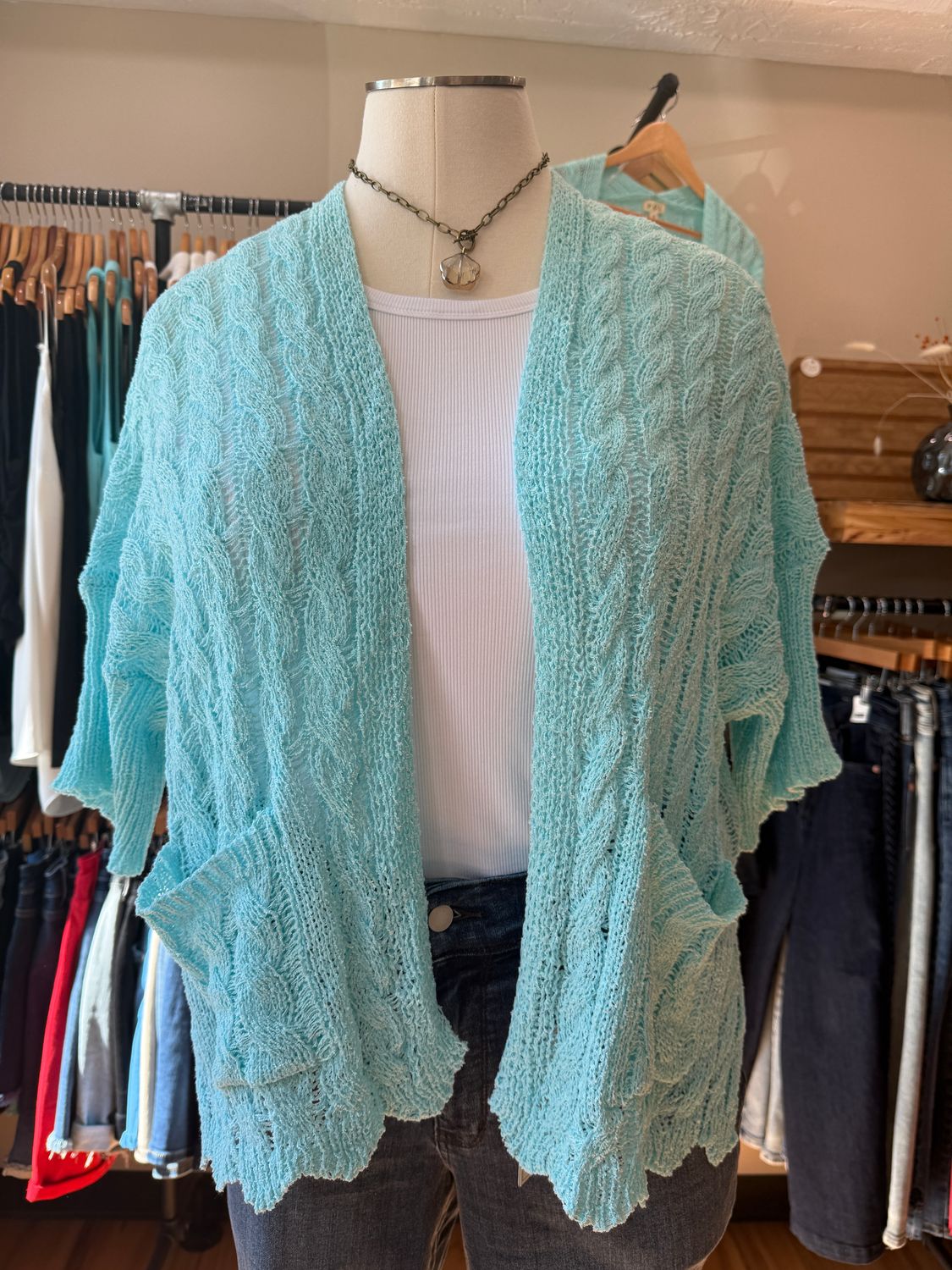 POL Light Cardigan Blue