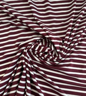 Viscose Lycra Stripe Charcoal/White, Colour: White/Maroon