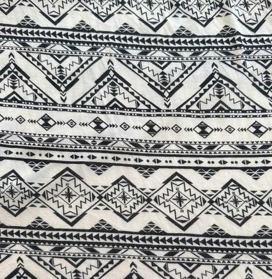 Viscose Lycra Print, Colour: Milk/Black Tribal