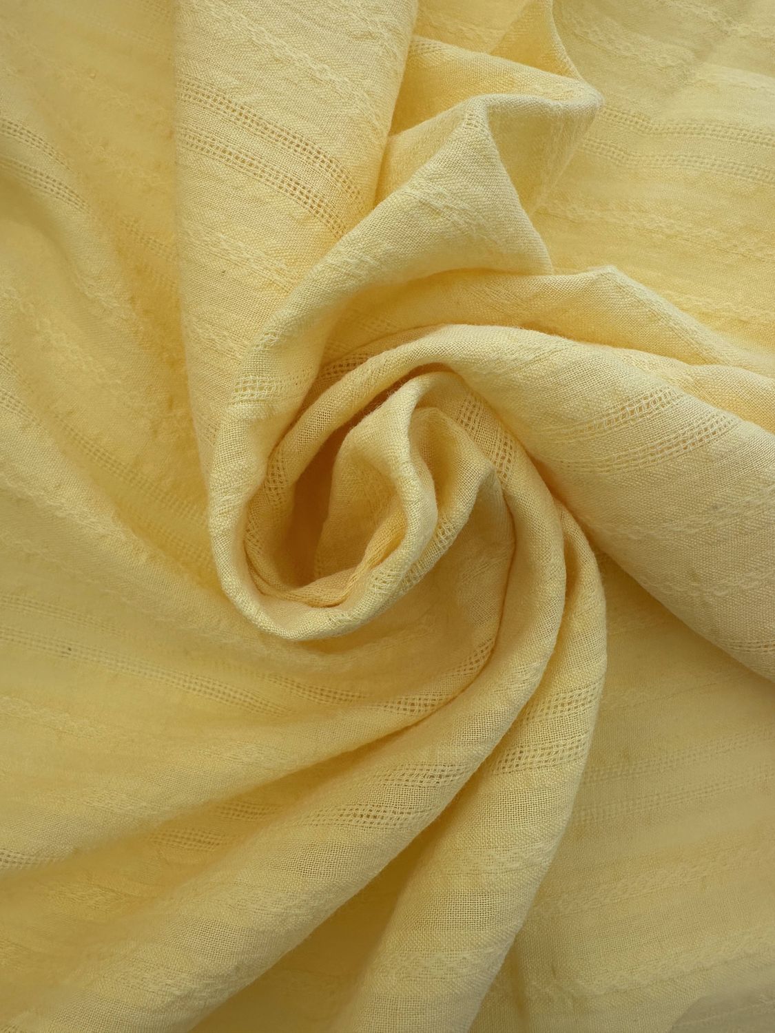 Cotton Voile, Colour: Butter yellow Dobby Voile
