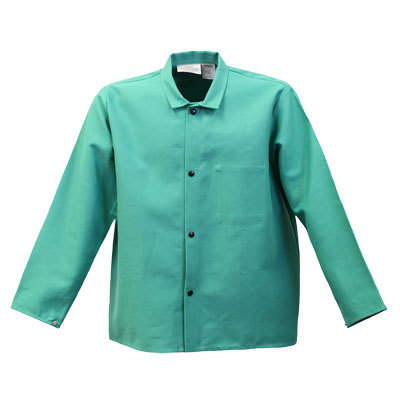 GREEN FLAME RESISTANT COTTON WELDING JACKET
