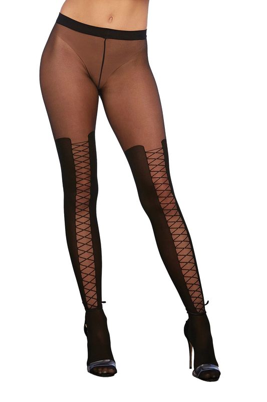 0220 FAUX LACEUP BOOT PANTYHOSE