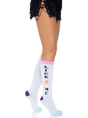5620 Lick Me knee socks