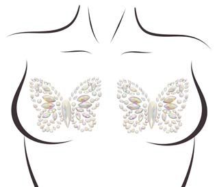 NIPPLE015 Chrysallis adhesive glow in the dark nipple jewels sticker