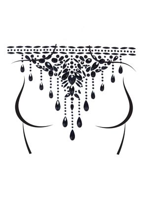 BODY016 Choker adhesive body jewels sticker