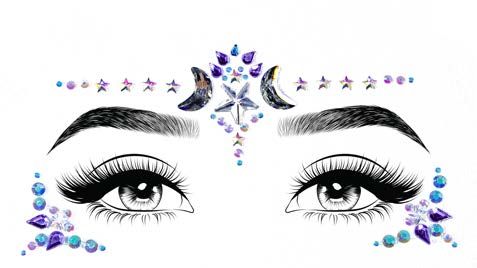 EYE021 Mystic adhesive face jewels sticker