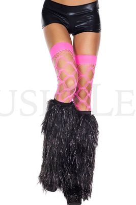 5536 Furry lurex leg warmers