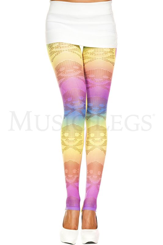 35121 Cross bone design rainbow leggings