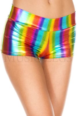 149 Rainbow metallic booty shorts