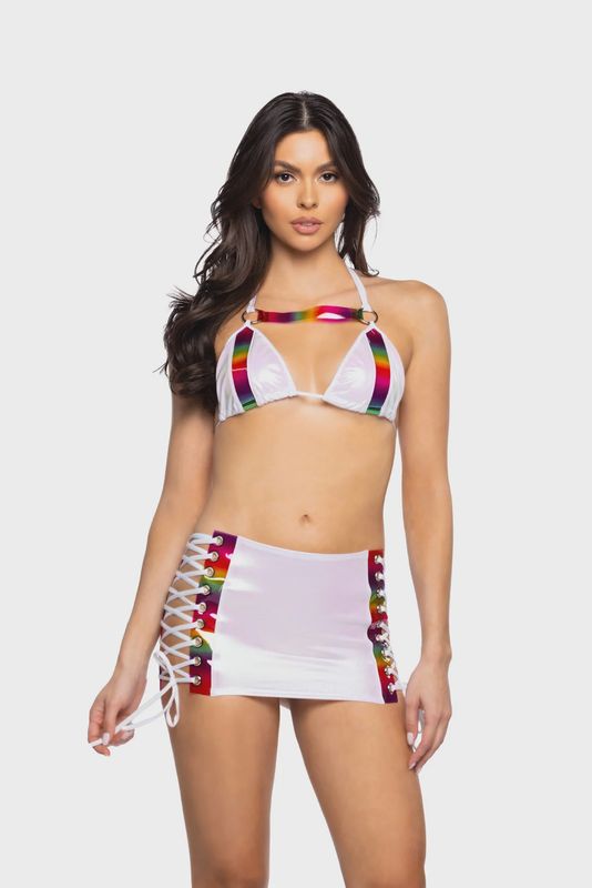 JR112 - UNICORN &amp; RAINBOW LACE-UP SKIRT