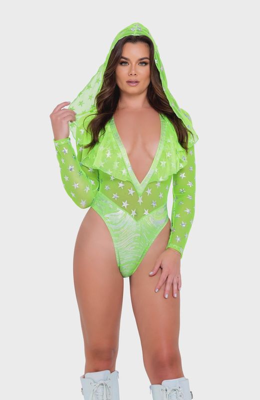 6085 - TWO-TONE HOODED ROMPER