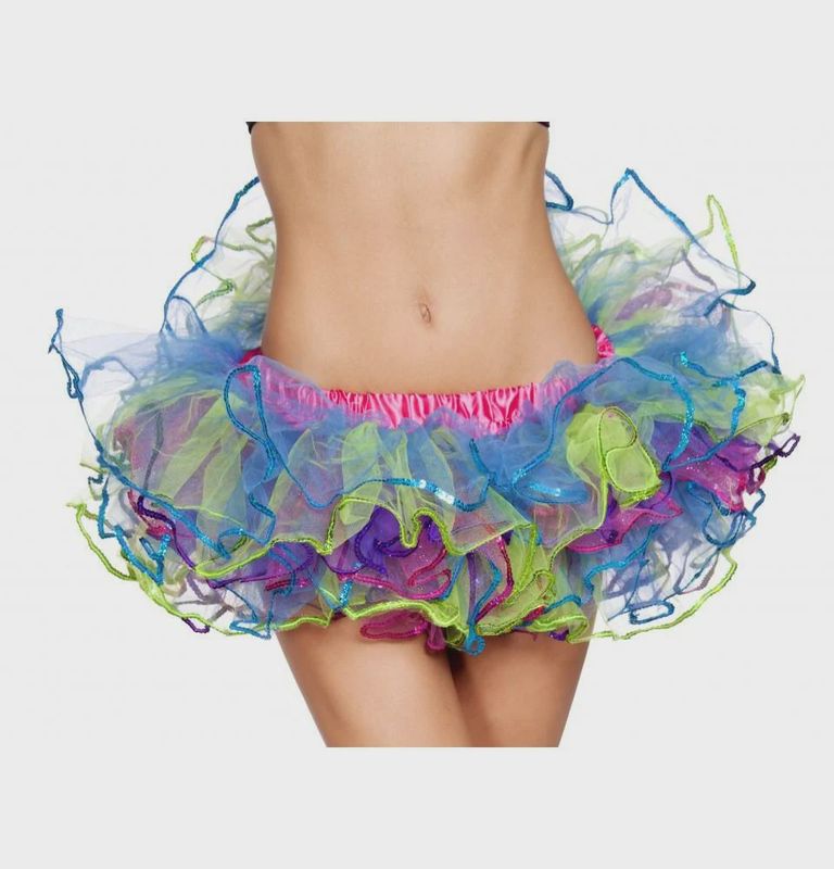 4556 - RAINBOW WITH SEQUIN TRIMMED PETTICOAT