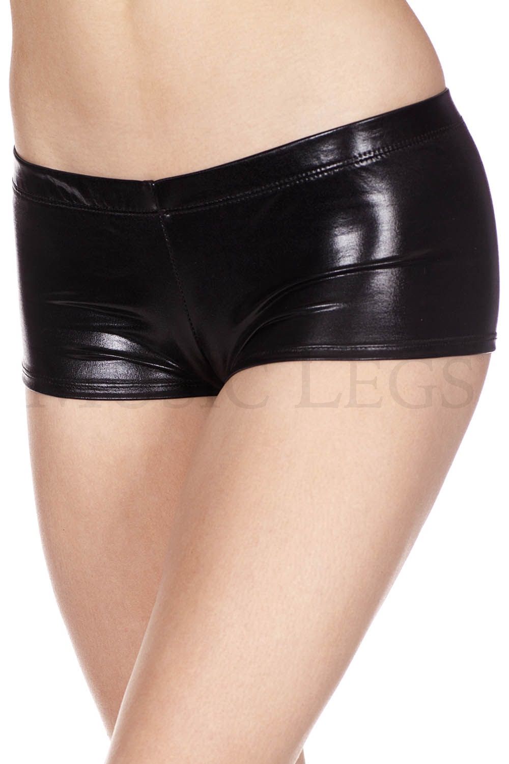 140 Metallic mini booty shorts, Colour: BLACK