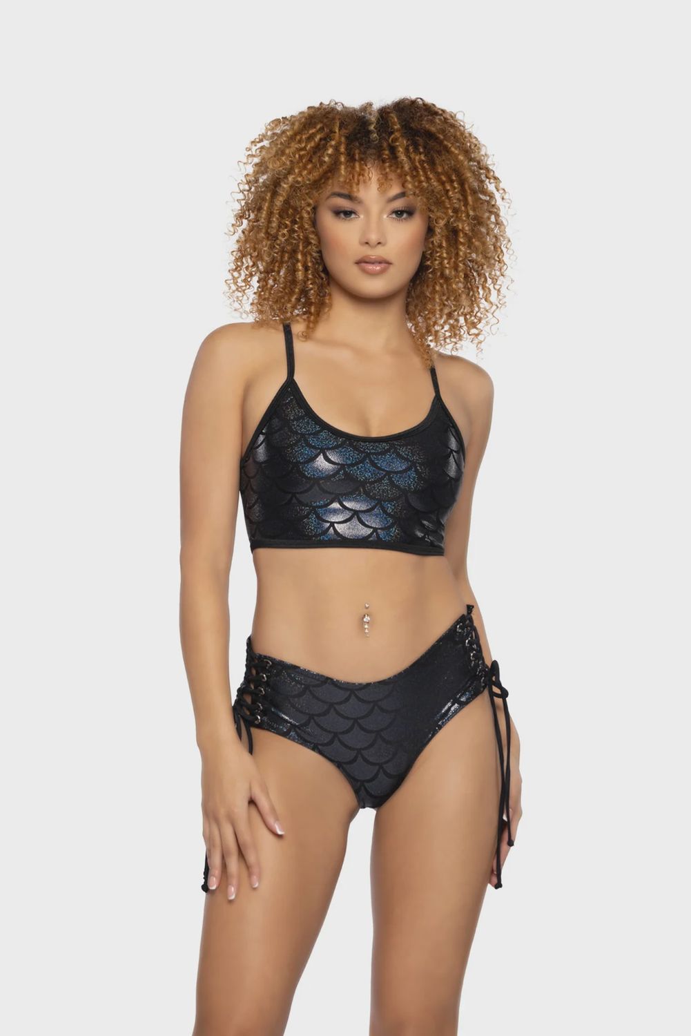 JR122 - TANK TOP &amp; LACE-UP SHORT SET, Size: SMALL
