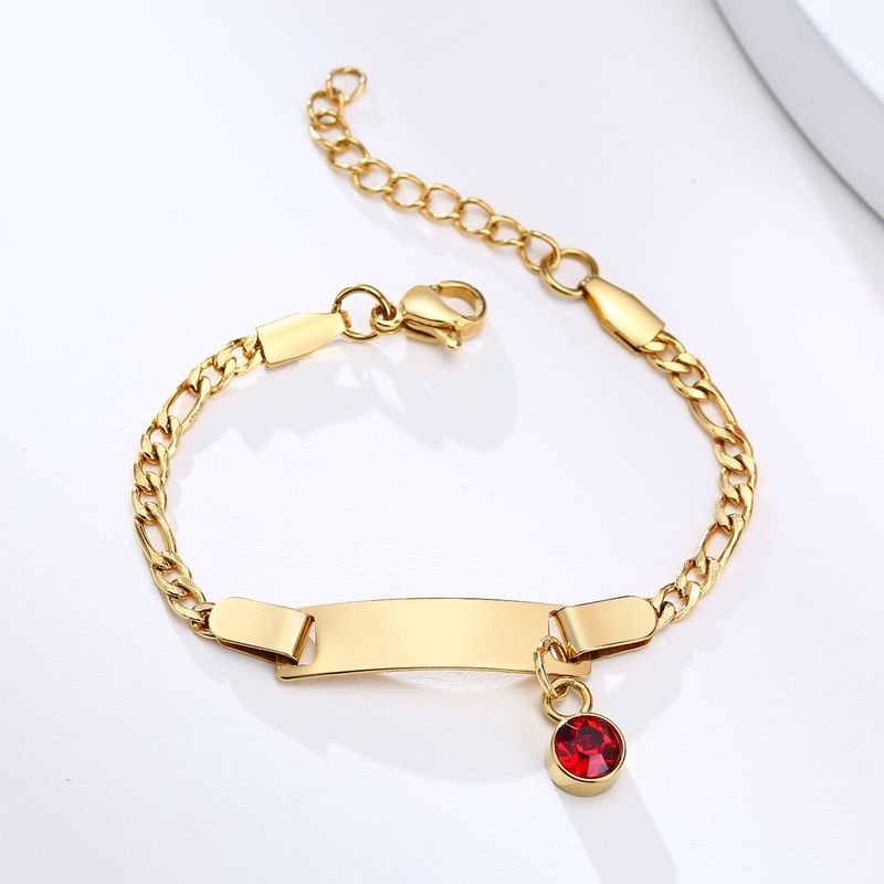DIY Name Birthstone Bracelet Personalized Stainless Steel English Letters Children&amp;#039;s Baby Birth Commemorative Gift