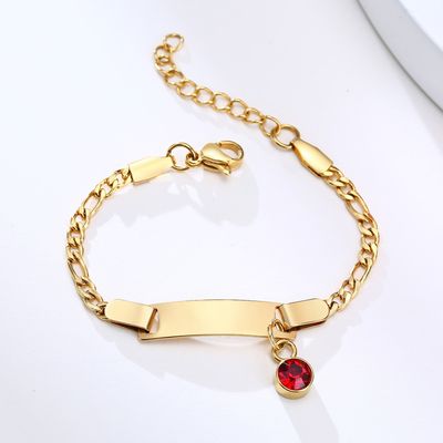 DIY Name Birthstone Bracelet Personalized Stainless Steel English Letters Children&amp;#039;s Baby Birth Commemorative Gift