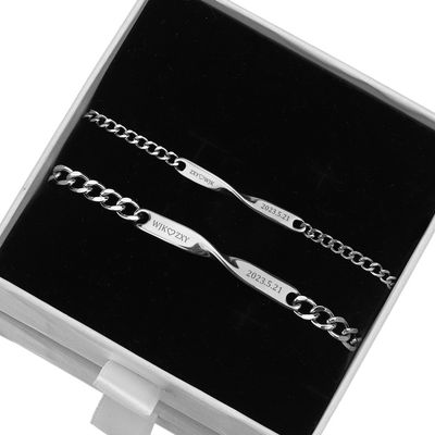 Cross-border Simple Stainless Steel Mobius Couple Diy Engraving Bracelet Ins Unlimited Symbol Commemorative Gift For Men And Women