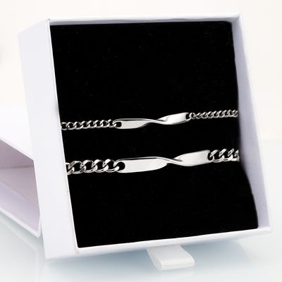 Cross-border Simple Stainless Steel Mobius Couple Diy Engraving Bracelet Ins Unlimited Symbol Commemorative Gift For Men And Women