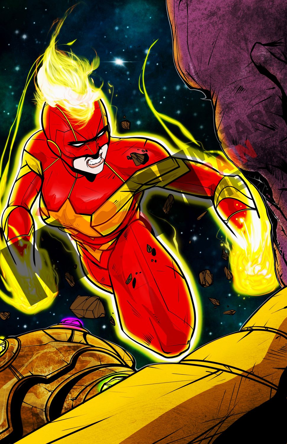 Captain Marvel Vs Thanos