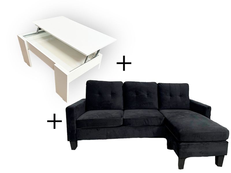 OFERTA SOFÁ CHAISELONGUE+MESA DE CENTRO
