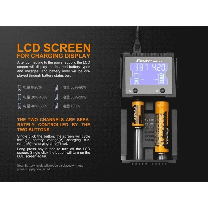 Fenix akulaadija ARE-A2 (LCD)