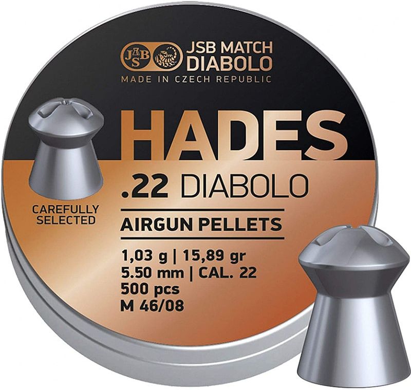 Õhupüssikuulid JSB Hades kal. 5,5 mm, 1,03 g, 500 tk