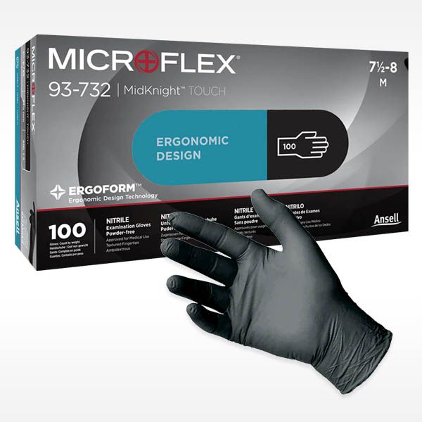 Ansell MICROFLEX Midknight Touch nitrile gloves. 100 pcs.