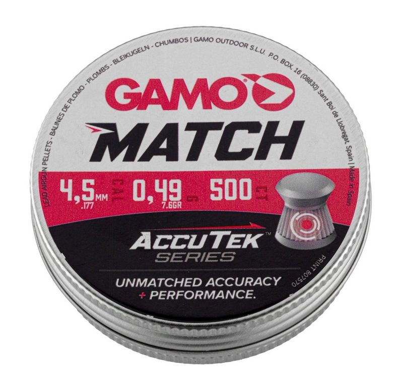 Gamo Match AccuTek air rifle pellets 4.5 mm