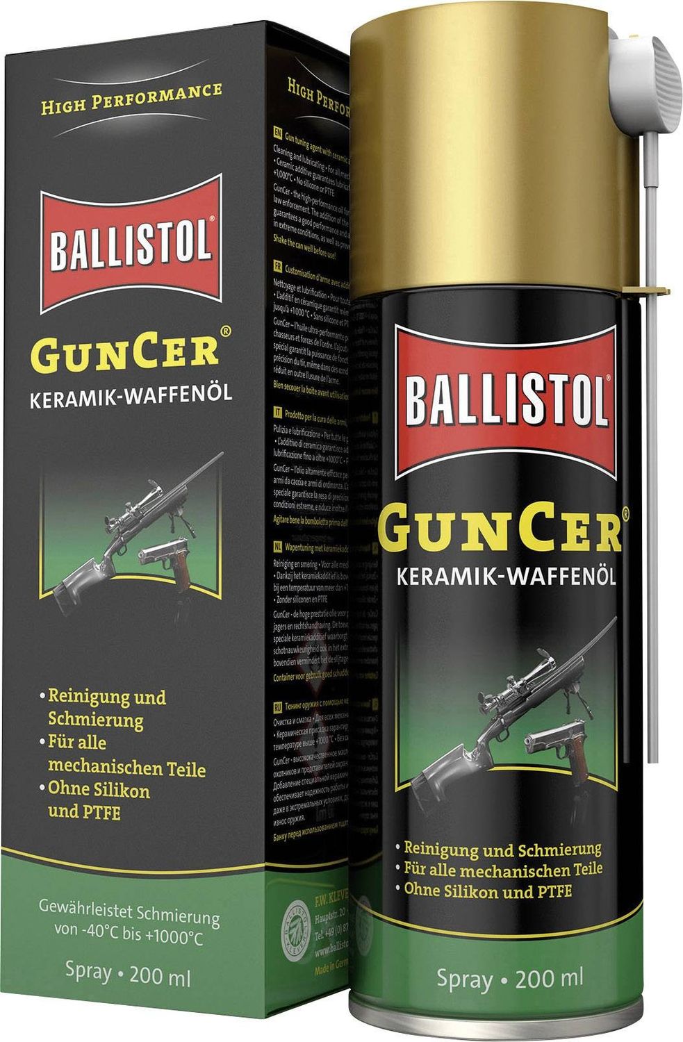 Ballistol GunCer Ceramic Gun Oil. 200 ml.