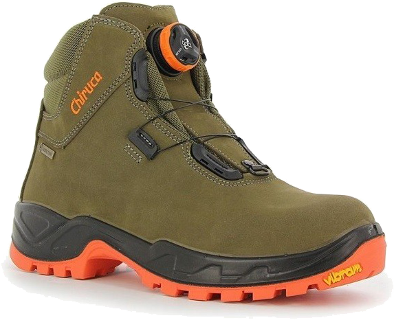 Chiruca Cares BOA Hi Vis waterproof hunting boots with Gore-Tex membrane, BOA fastening and high-visibility details