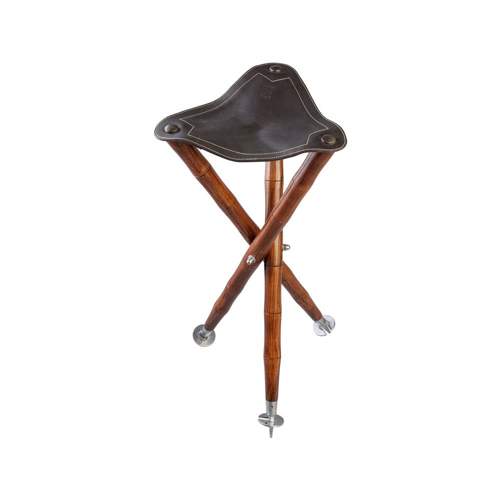 Folding Tripod Stool with Leather Seat 70 cm