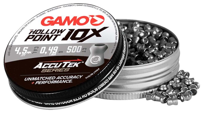 Gamo Hollow Point 10X AccuTek Series Airgun Pellets 4.5 mm 500 pcs