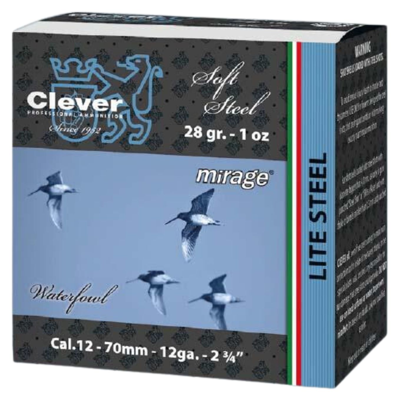 Clever Mirage T2 Steel Cartridge 28 g, 12/70, Shot Size 4 (3.1 mm)