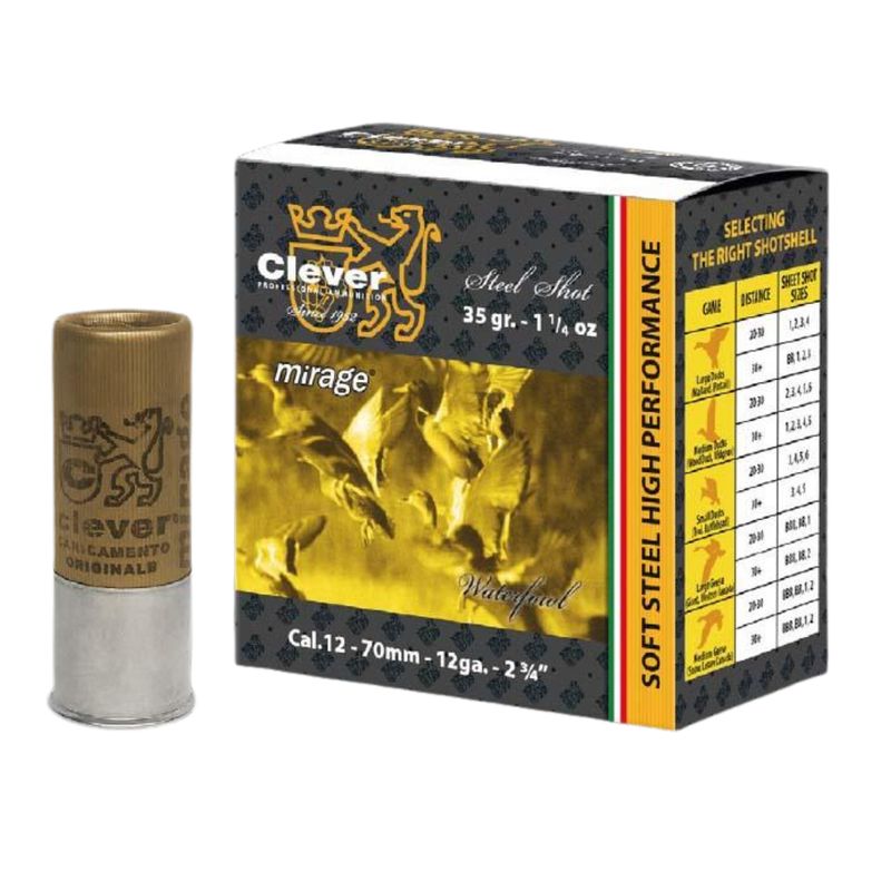 Clever Mirage T4 Steel Cartridge 35 g, 12/70, Shot Size 3 (3.3 mm)