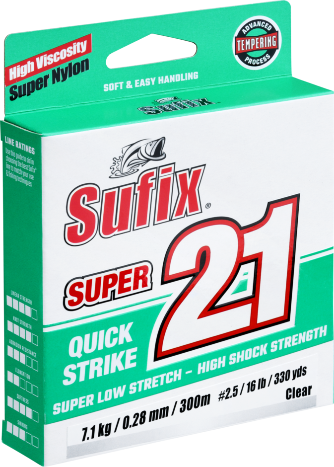 Sufix Super 21 monofilament fishing line 0.30 mm 7.7 kg 150 m