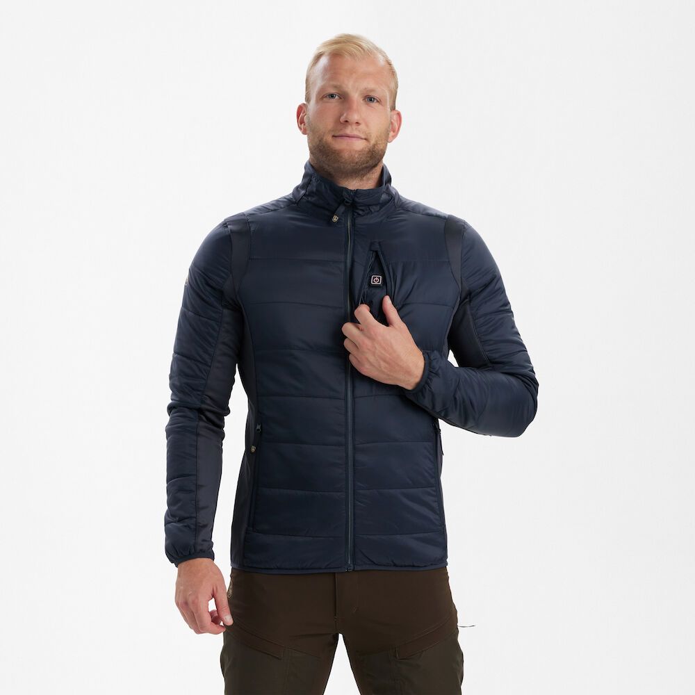 Dark blue Deerhunter heated jacket with three heat levels