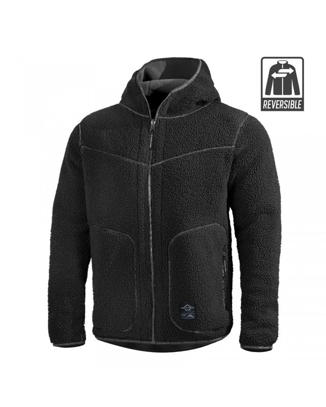Pentagon Ianos Sherpa reversible Black Wolf Grey fleece for outdoor and everyday wear