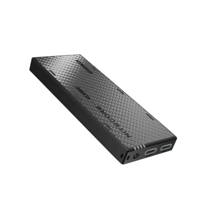 Nitecore NB10000 Gen4 ultralight 10000mAh carbon fibre power bank with dual USB-C ports, integrated charging cable and IPX7 w