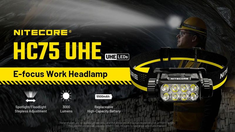 Nitecore HC75 UHE Rechargeable LED Headlamp – 3000 Lumens