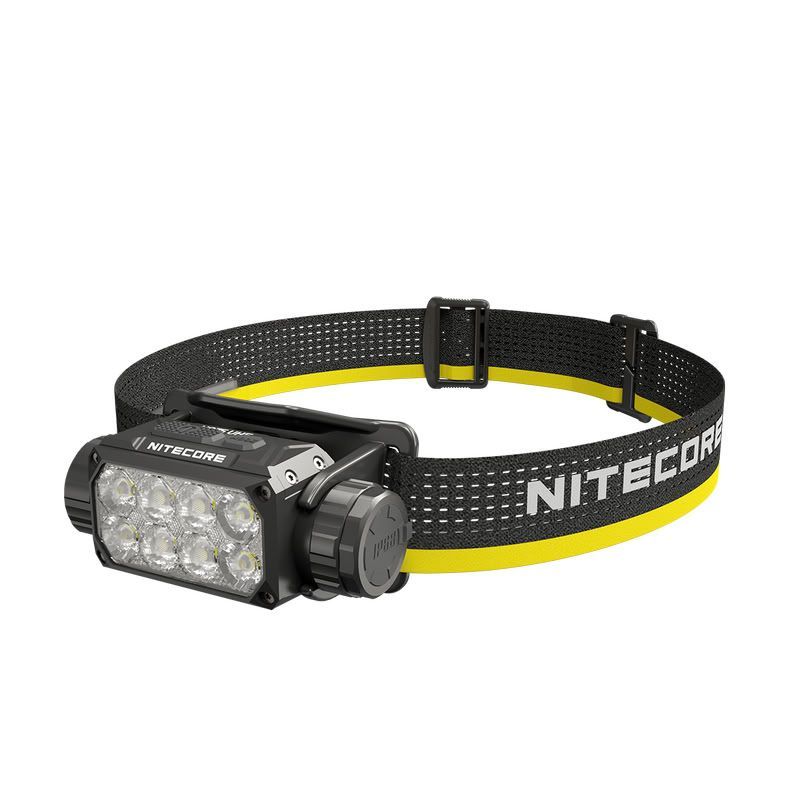 Nitecore HC75 UHE rechargeable LED headlamp with 3000 lumens, adjustable spotlight and floodlight, and red light