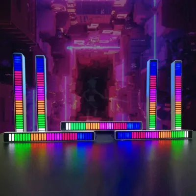 12724 RHYTHM LIGHTS, AGC AUTOMATIC GAIN CONTROL 32 COLORFUL RGB LIGHT ADJUSTABLE PICKUP RHYTHM LIGHTS, RGB LED VOICE-ACTIVATED