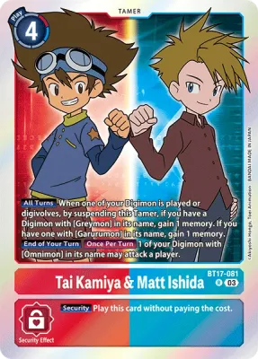 BT17-081 Tai Kamiya &amp; Matt Ishida, R