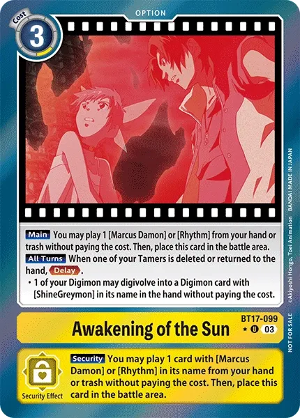 BT17-099, Awakening of the Sun, UC (Box Topper)