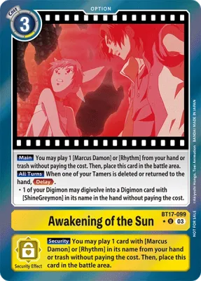 BT17-099, Awakening of the Sun, UC (Box Topper)