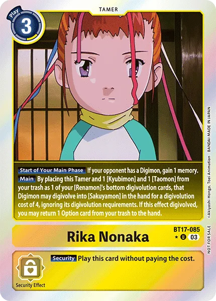 BT17-085 Rika Nonoka, UC (Box Topper)