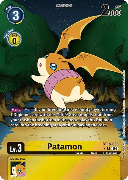 BT18-033 Patamon, Box Topper