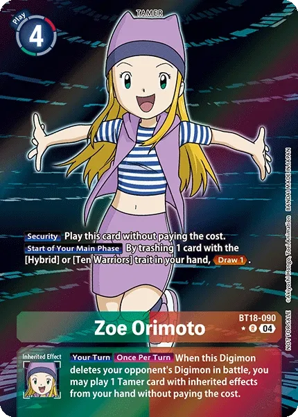 BT18-090 Zoe Orimoto, R, Box Topper
