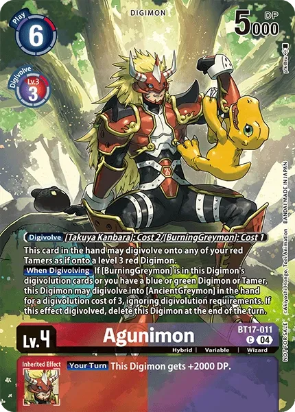 BT17-011 Agunimon, Box Topper